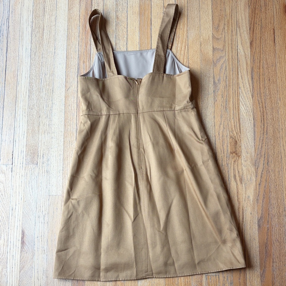 J Crew Women Brown Gramercy Twill Square Neck A-line Sleeveless Tank Dress 4P - Picture 4 of 5